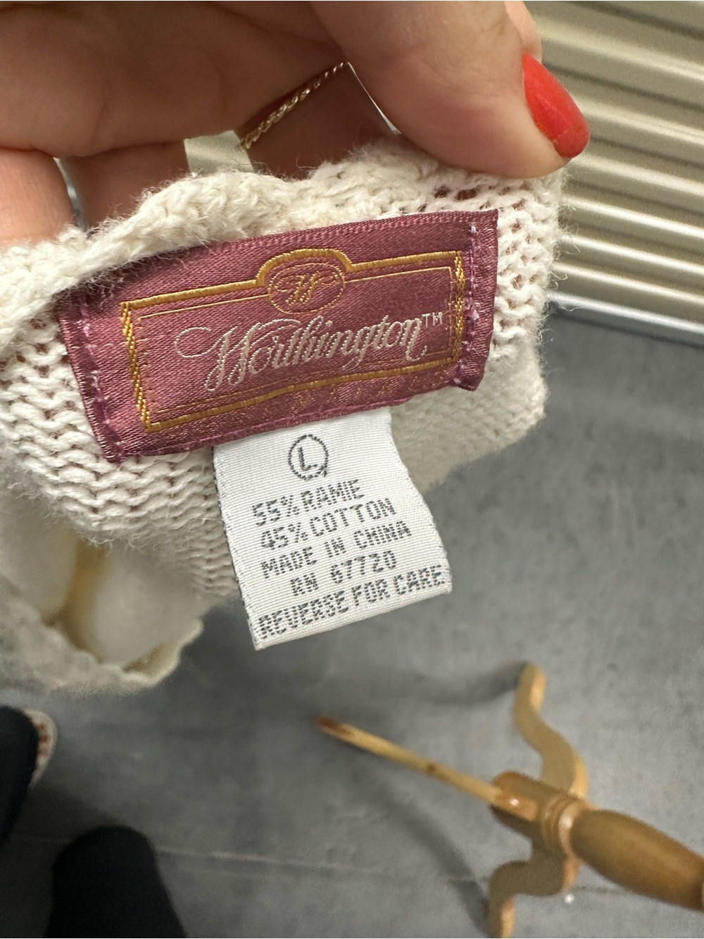 80’s Worthington Cream Floral Embroidered Cardigan Sweater Cottagecore - Picture 7 of 7